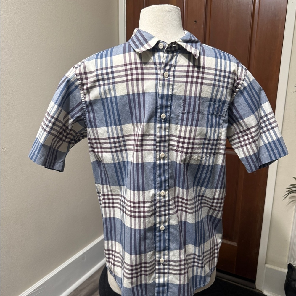 Patagonia Blue and Brown Plaid Casual Shirt